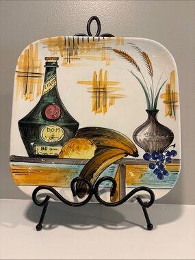 VTG MCM "Capri" Collection 10.5" Square Platter Made in Italy